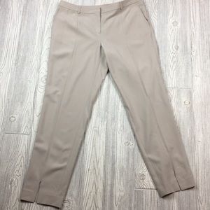 St. John 10 cream tan pintucked pants trouser